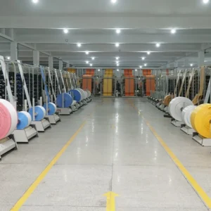 Woven PP bags floor and machines